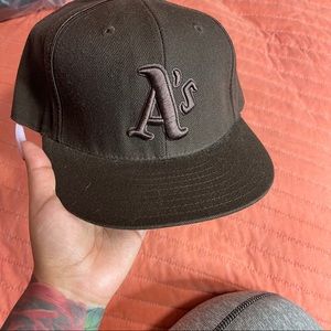 Cooperstown Collection Fitted Brown Oakland As Cap
